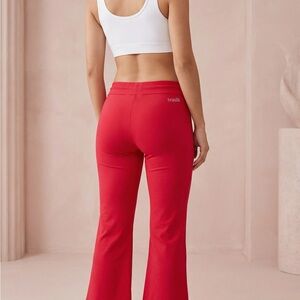 Red Boot-Cut Flare Pants